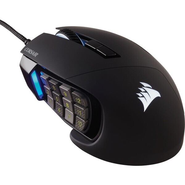 Corsair SCIMITAR RGB ELITE černá / Herní optická myš / 18000DPI / 17 tlačítek / USB-A / 1.8 m (CH-9304211-EU)