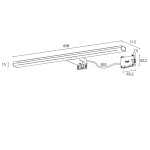 SAPHO - FELINA LED svítidlo, 10 W, 458x15x112 IP44, chrom FE045