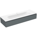 MEXEN/S - Orio koupelnová skříňka 140 cm s umyvadlem Vela, 1 šuplík, grafit mat/bílá mat 91A10-14023-1-BF66-W23M01