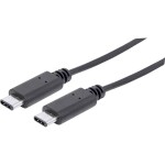 Manhattan USB kabel USB 3.2 Gen1 (USB 3.0 / USB 3.1 Gen1) USB-C ® zástrčka, USB-C ® zástrčka 1.00 m černá UL certifikace 353526