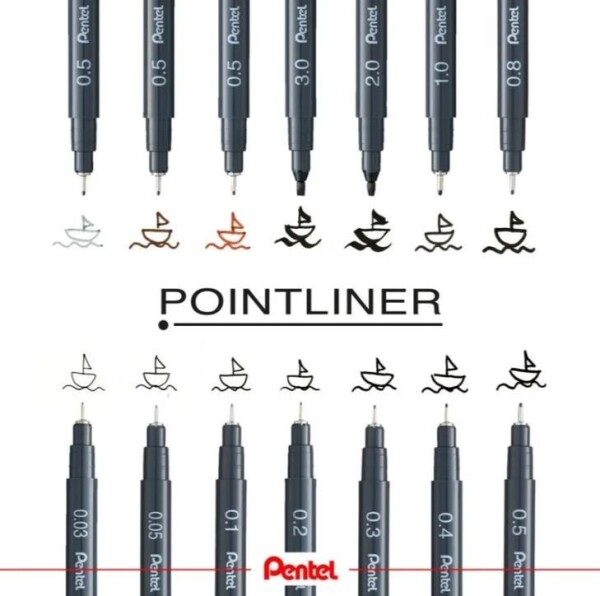 PENT.S20P-8A POINTLINER BLACK 0,8MM