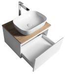 AQUALINE - ALTAIR skříňka s deskou 58 cm, bílá/dub emporio AI263-02