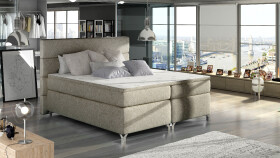 Boxspring Amadeo Rozměr: 140 x 200 cm, látka: Dora 22, Varianta: S LED osvětlení