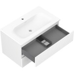 MEXEN/S - Rivel koupelnová skříňka 80 cm s umyvadlem Vela, 2 zásuvky, reliéf , bílá mat 91A20-08047-2-BFF01-W23M01