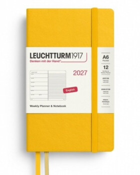 Týdenní plánovač Zápisník Sunflower, Pocket A6 2027, anglicky