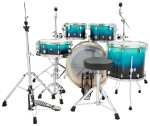 Polmuz Drums Birch Model 3 Blue to Black Fade Rock Set