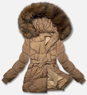 Dámská bunda typu bublina ve velbloudí barvě pro přechodné období J Style (5M3238-62) odstíny béžové XL (42)