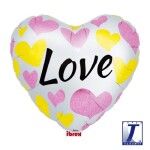 Balónek srdce Love růžovo-zlaté 63 cm Balónek srdce Love růžovo-zlaté 63 cm