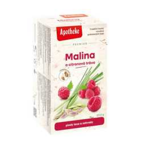 Apotheke Premier Čaj Malina s citronovou trávou a stévií 20 x 2 g