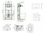 IDEAL STANDARD - ProSys Set předstěnové instalace, klozetu a sedátka Tesi, tlačítka Oleas M1, Rimless, SoftClose, chrom ProSys120M SP12