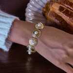 ELENYS Aurora Pearl – pozlacený náramek 18K žluté zlato Délka náramku: 16+5 cm / max. 21 cm
