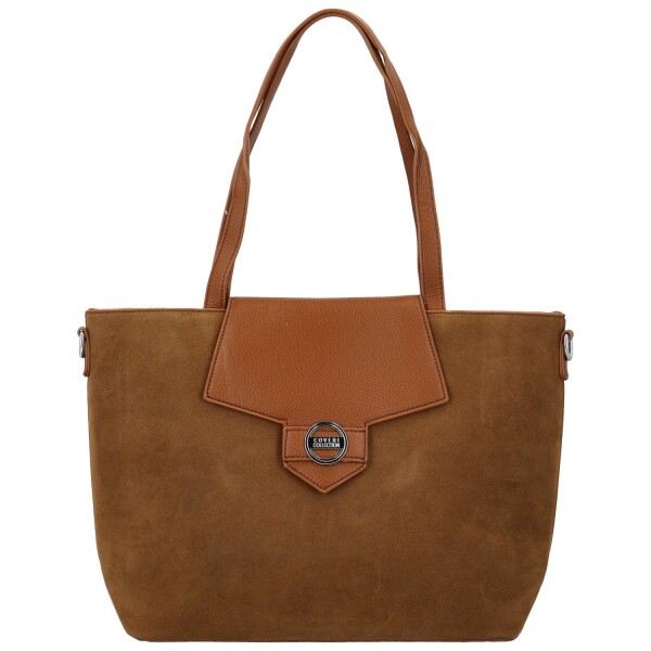 Trendy dámská koženková kabelka na rameno Coveri Hilari, hnědá