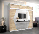 Šatní skříň Abi Bo s nástavcem Barva korpusu: Dub artisan, Rozměry: 250 cm, Dveře: Dub artisan