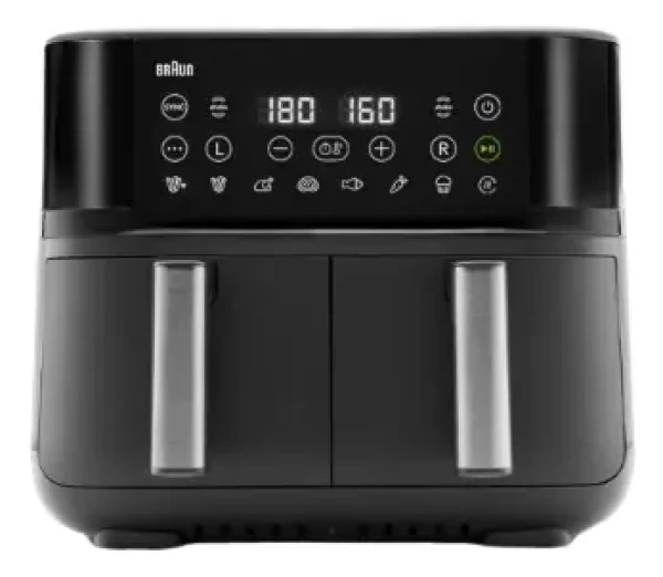 Braun Houshold TwinCook 3 TD 3030I černá / Horkovzdušná fritéza / 2x 4 l / 2850 W / dotykový LCD (0X12500010)