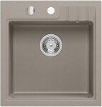 SAPHO - Granitový vestavný dřez mono, 50x52cm, taupe GR1042