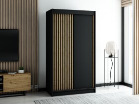 Šatní skříň Abi Lamelo Barva korpusu: Černá, Rozměry: 120 cm