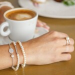 Perlový náramek se zirkony Rosie - sladkovodní perla, Ag 925/1000, 19 cm Bílá