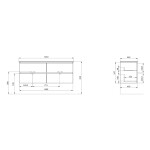 SAPHO - EZARA dvojumyvadlová skříňka 140x55x46cm, dub cuneo EZ141-2525