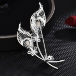 Brož Swarovski Elements Lanza - květina, Modrá