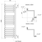 MEXEN - Loop otopný žebřík/radiátor 1000 x 375 mm, 572 W, bílá W129-1000-350-00-20