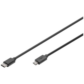 Digitus USB kabel USB 3.2 Gen1 (USB 3.0 / USB 3.1 Gen1) USB-C ® zástrčka, USB Micro-B zástrčka 1.80 m černá kulatý, oboustranně zapojitelná zástrčka,
