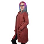 HOSH Dámský kardigan ve střední délce Velikost: UNI, Barva: Starorůžová