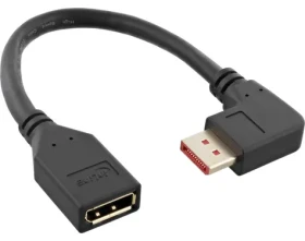 InLine DisplayPort adaptérový kabel lomený černá / Kabel / 8K4K / 120 Hz / 0,15 m (17159R)