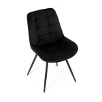 Židle jídelní, černá látka, černý kov, otočný mechanismus 90°/90° (L/P) - funkce reset