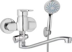 JB Sanitary Nástěnná umyvadlová a sprchová baterie MIRAM, rozteč 100 mm, otočný přepínač, s příslušenstvím, S ramínko 250 mm M10 32 21