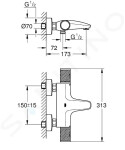 GROHE - Precision Feel Termostatická vanová baterie, chrom 34788000