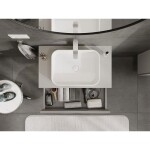 MEXEN/S - Orio koupelnová skříňka pod umyvadlo 80 cm s deskou, 2 zásuvky, šedá mat 91A10-08047-2-BFFC62