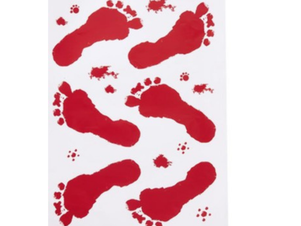 Smiffys.com Samolepka na podlahu a okna, otisky stop