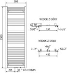 MEXEN - Hades otopný žebřík/radiátor 1500 x 500 mm, 693 W, antracit W104-1500-500-00-66