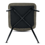 Židle jídelní, zelená látka cowboy, nohy černý kov