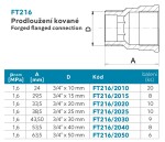 NOVASERVIS - Prodloužení kované 3/4"x40mm FT216/2040