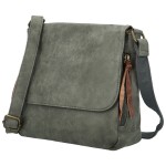 Trendy dámská koženková crossbody kabelka Anelise, tmavě šedá