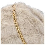 Stylová dámská plyšová crossbody kabelka Bateia, krémová