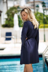 DKaren Housecoat Fibi Navy Blue tmavě modrá