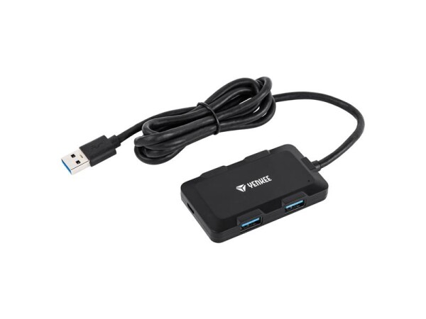 YENKEE YHB 4341BK Hub černá / 4x USB 3.0 / 5 Gbs / 120cm (8590669230532)