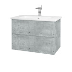 Dřevojas - Koupelnová skříňka VARIANTE SZZ2 80 (umyvadlo Euphoria) - D01 Beton / D01 Beton 160036
