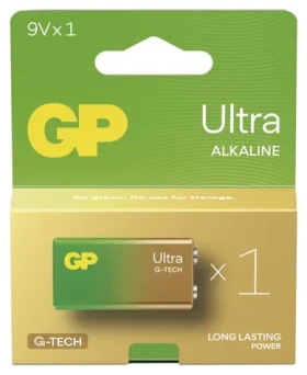 GP Ultra 9V (6LR61) / Alkalická baterie / 9 V / 1 ks (1013521100)