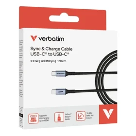 Verbatim Sync Charge černá / Kabel USB-C na USB-C / 120 cm / 100 W
