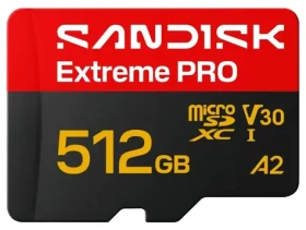 SanDisk Extreme PRO microSDXC 512 GB + adaptér / Paměťová karta / Class 10 / UHS-I U3 / V30 / A2 / čtení: 250 MB/s (SDSQXCJ-512G-GS6MA)