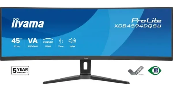 44.5" IIYAMA ProLite XCB4594DQSU-B1 černá / LED / VA / Curved 1500R / 5120 x 1440 / 32:9 / 2 ms / 3000:1 / 450cd-m2 (XCB4594DQSU-B1)