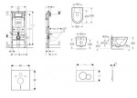 GEBERIT - Duofix Set předstěnové instalace, klozetu Oudee a sedátka softclose, tlačítko Sigma01, lakovaný matný chrom SANI11CA1123