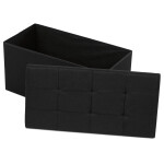 Taburet s úložným prostorem, černá, látka, TAB-462 BK2