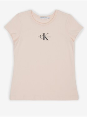 Světle růžové holčičí tričko Calvin Klein Jeans Holky
