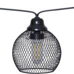 STAR TRADING Světelný LED řetěz na solární napájení Sunlight - 8 žárovek, černá barva, kov, plast