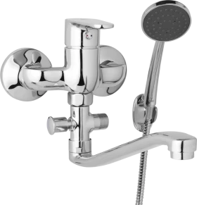 JB Sanitary Nástěnná umyvadlová a sprchová baterie TIRA, rozteč 100 mm s příslušenstvím, S ramínko 250 mm D10 31 21