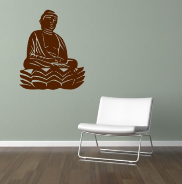 Samolepka Buddha Barva: hnědá, Velikost: 40 x 30 cm